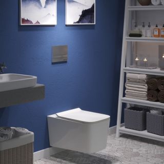 Подвесной унитаз Berges Floe Rimless белый 082121 сиденье Floe Slim SO микролифт быстросъёмное